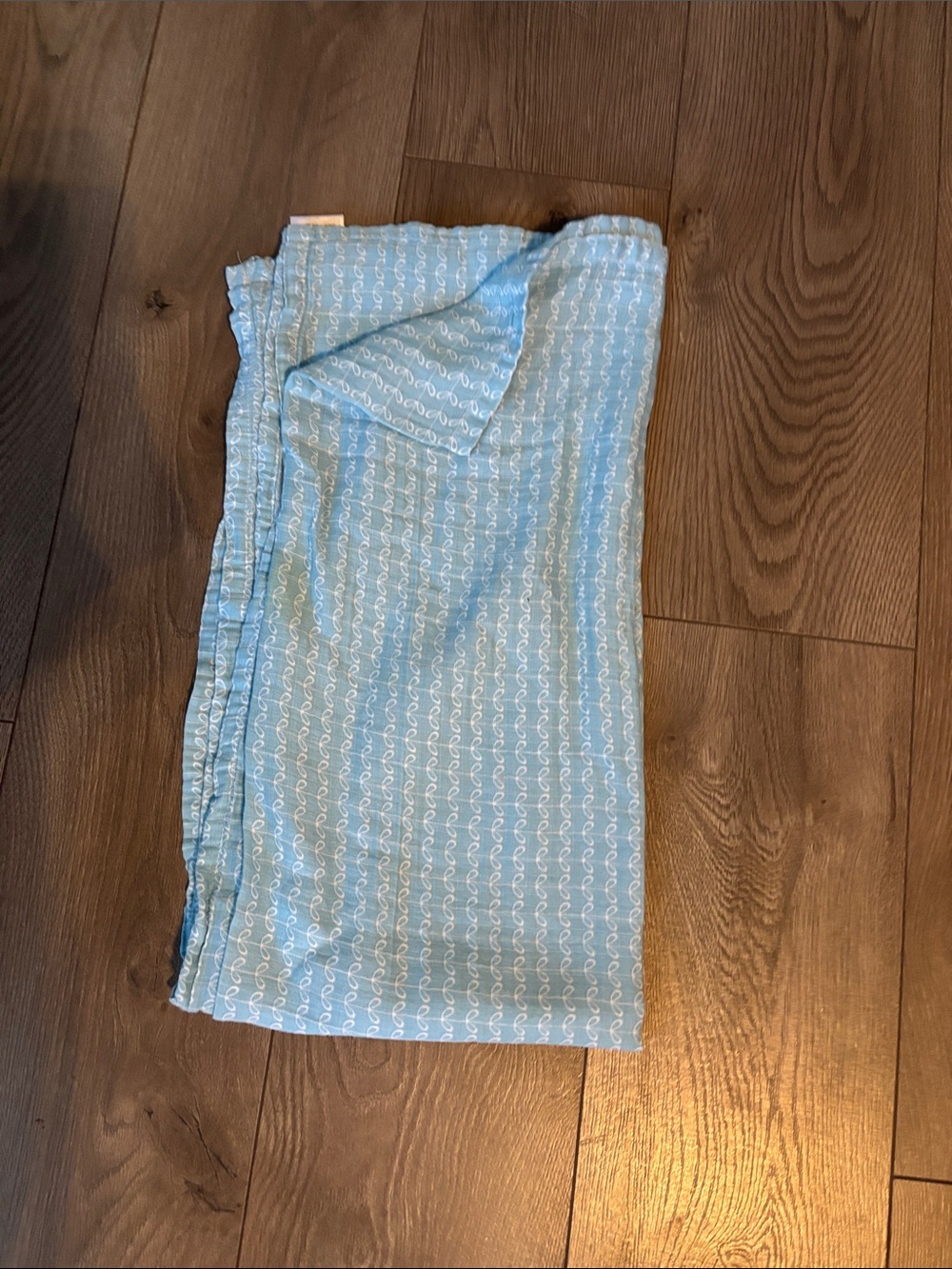 Light Blue Muslin Swaddle Blanket